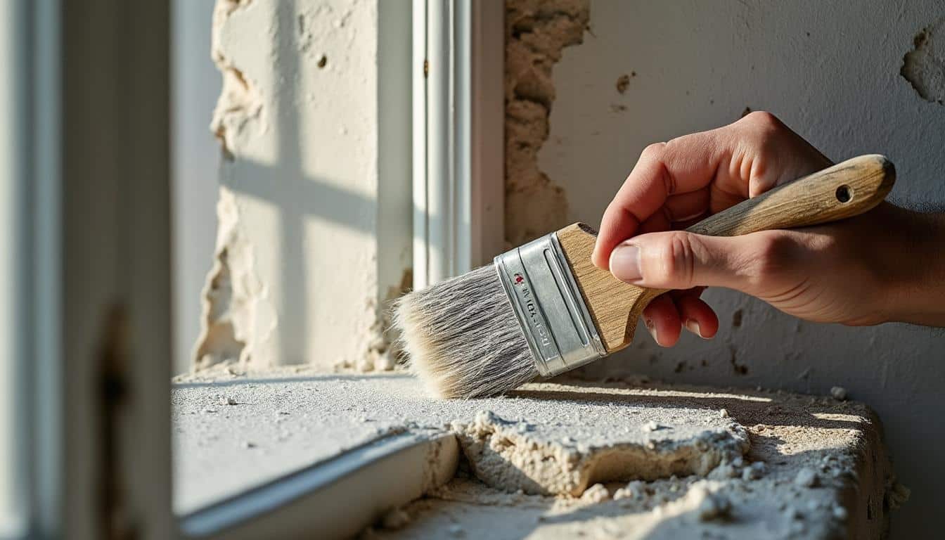 Rénover un mur ancien fissuré avec un badigeon