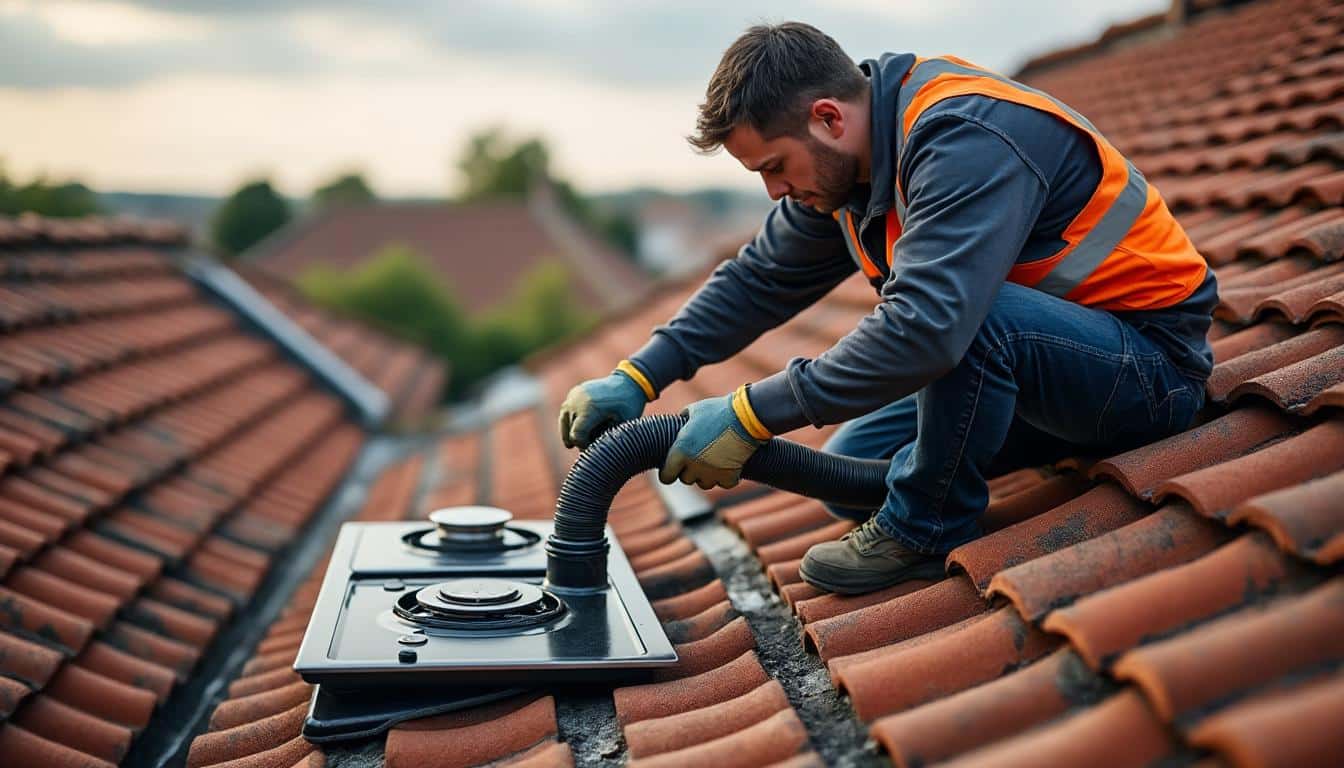 Illustration: Comprendre le rôle de l’évacuation de la hotte sur une toiture en tuile