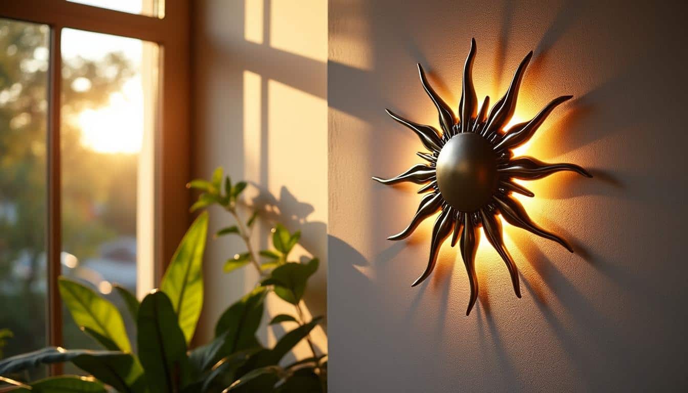 Applique murale soleil : éclairage solaire design et autonome
