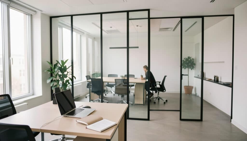 Cloison vitrée de bureau : lumière, calme et modularité